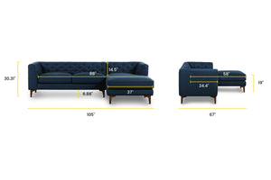 Essex Right-Facing Fabric Sectional Sofa
