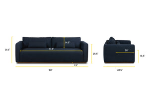 Twill Black Indigo, dimensions