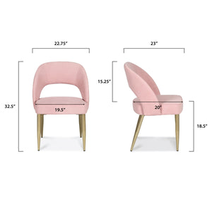 Powder Pink/Set of 2, dimensions
