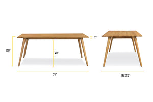 Oak, dimensions