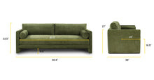 Load image into Gallery viewer, Distressed Green Velvet, dimensions
