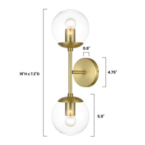 Brushed Brass/Clear, dimensions