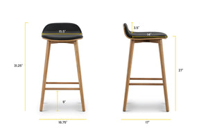 Black/Oak, dimensions