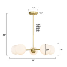Load image into Gallery viewer, Brass/White, dimensions
