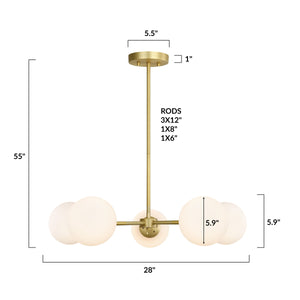 Brass/White, dimensions