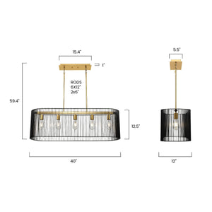 Black/Brass, dimensions
