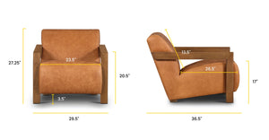 Cognac Tan/Set of 2, dimensions