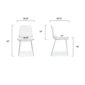 White/Set of 4, dimensions