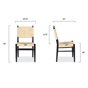 Black/Set of 2, dimensions