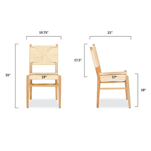 Natural/Set of 2, dimensions