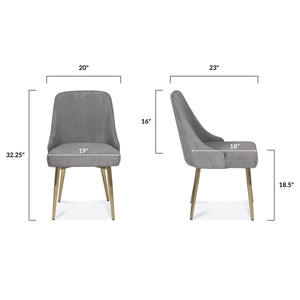 Foam Grey/Set of 2, dimensions