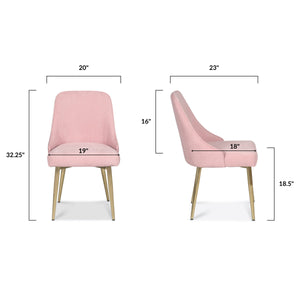 Powder Pink/Set of 2, dimensions