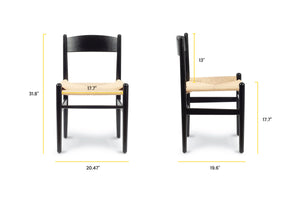 Black/Set of 2, dimensions