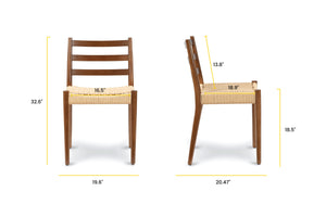 Walnut/Set of 2, dimensions
