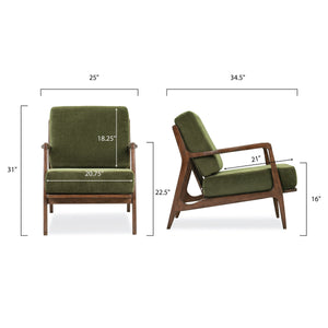 Distressed Green Velvet, dimensions