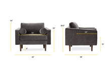 Load image into Gallery viewer, Concrete Velvet/Single, dimensions

