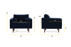 Navy Velvet/Single, dimensions