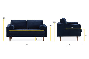 Navy Velvet, dimensions