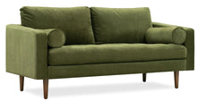 Load image into Gallery viewer, Distressed Green, Velvet Sofa
