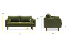 Load image into Gallery viewer, Distressed Green Velvet, dimensions
