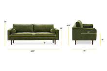 Load image into Gallery viewer, Distressed Green Velvet, dimensions
