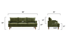 Load image into Gallery viewer, Distressed Green Velvet, dimensions
