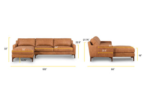 Cognac Tan, dimensions