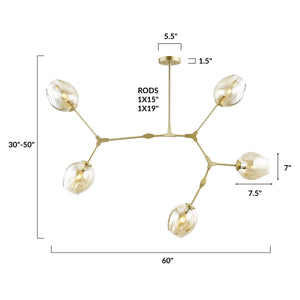 Brass/Cognac, dimensions