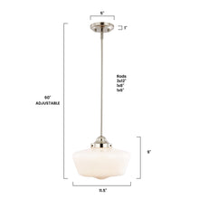 Load image into Gallery viewer, Satin Nickel / White, dimensions
