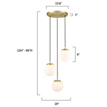 Load image into Gallery viewer, Brushed Brass/White, dimensions
