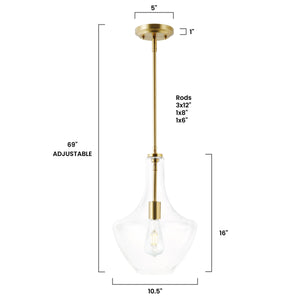 Brushed Brass/Clear, dimensions