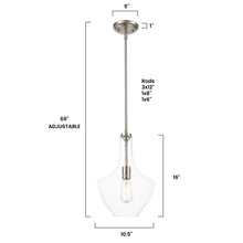 Load image into Gallery viewer, Satin Nickel/Clear, demisions
