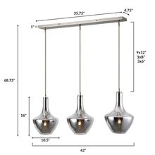Load image into Gallery viewer, Satin Nickel/Smokey, dimensions
