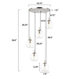 Satin Nickel/Clear, dimensions