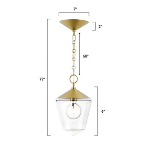 Brushed Brass/Clear, dimensions