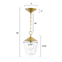 Load image into Gallery viewer, Brushed Brass/Clear, dimensions
