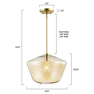 Brushed Brass/Amber, dimensions