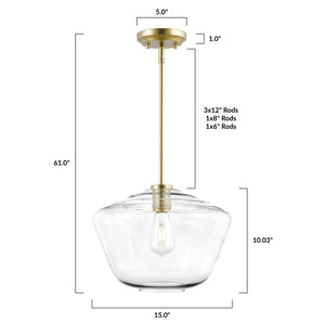 Brushed Brass/Clear, dimensions