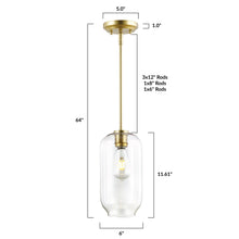 Load image into Gallery viewer, Brushed Brass/Clear, dimensions
