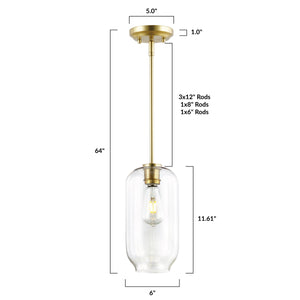 Brushed Brass/Clear, dimensions