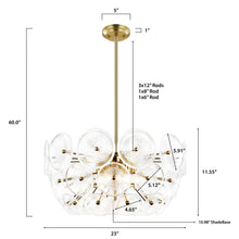 Load image into Gallery viewer, Brushed Brass/Clear, dimensions
