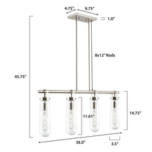 Load image into Gallery viewer, Satin Nickel/Seeded, dimensions
