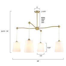 Load image into Gallery viewer, Brushed Brass/Opal, dimensions
