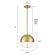 Load image into Gallery viewer, Brushed Brass/Clear, dimensions
