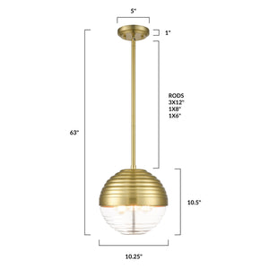 Brushed Brass/Clear, dimensions