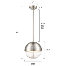 Load image into Gallery viewer, Satin Nickel/Clear, dimensions
