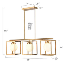 Load image into Gallery viewer, Brushed Brass/White, dimensions
