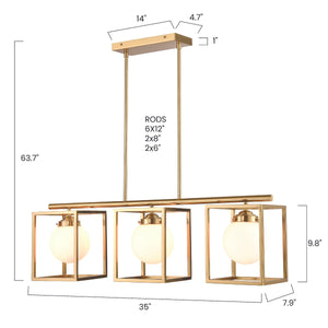 Brushed Brass/White, dimensions