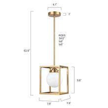 Load image into Gallery viewer, Brushed Brass/White, dimensions
