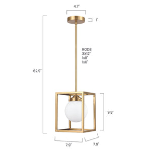 Brushed Brass/White, dimensions